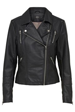 ONLY 15153079 Onlgemma Faux Leather Bıker Otw Noos Kadın Deri Mont