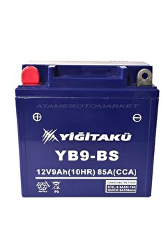 Yiğit Akü 12 V 9 Ah-amper Motosiklet Aküsü- Yb9-bs-2025 Üretim