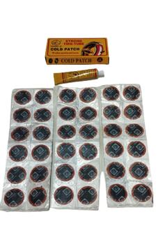 güçlü bisikletmotosiklet Motosiklet Ve Bisiklet 36lı Yama Seti 34 Mm Yuvarlak Yama Orta Boy (36 Adet Yama + 20 Ml Solüsyon)
