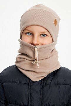 Babygiz Erkek Bebek Çocuk Trend Style Şapka Bere Boyunluk Takım Rahat %100 Pamuklu Kaşkorse
