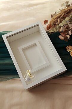 Verda Çerçeve 25x35 Cm Beyaz Fotoğraf Alanlı Model Tasarım Gül Kutusu Anı Çerçevesi! Isimsiz Ledli!