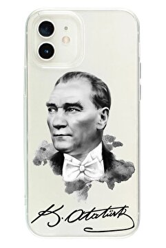 Powerfox Iphone 11 Uyumlu Atatürk Görsel 1 Şeffaf Telefon Kılıfı