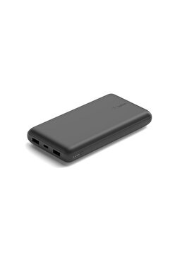 Belkin 20K Power Bank with USB-C 15W, Dual USB-A, 15cm USB-A to C Cable, Black