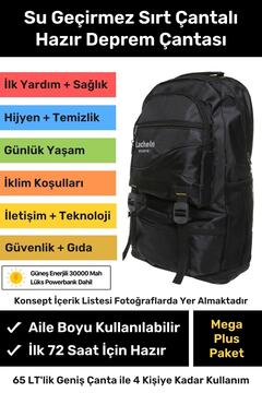 Lacheln Orijinal Mega Plus Solar Paket Tam Kapsamlı Hazır Deprem Çantası Ilk Yardım Acil Durum Yaşam Seti