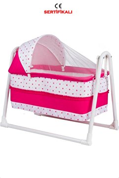 POLLY BABY Polly Lüks Portatif Sallanır Sepet Beşik Hamak Beşik Pembe