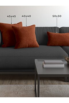 Demor Home Soft Series Kiremit Rengi Kırlent, Yastık Kılıfı