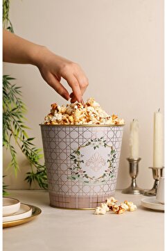 Evle Metal Popcorn Kutusu - Patlamış Mısır Kovası 13.5 Cm, Rosy Er149-u7