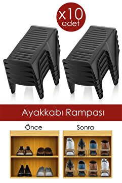ESTİ 10 Adet Tekli Ayakkabı Rampası Ayakkabı Düzenleyici Dolap Içi Organizer
