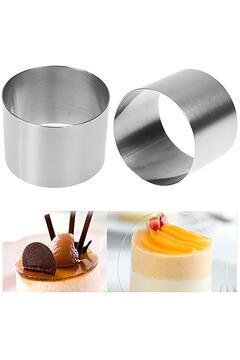 AGN STORE Parfe Paslanmaz Çelik Çember Yuvarlak Tek Kişilik Pasta Kek Kalıbı 6x8 Cm