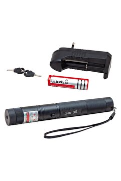 JUNGLEE Yeşil Lazer Şarjlı 5000mw 532nm 8km Menzil Kilitli Anahtarlı 4800mah Şarjlı Pil Green Laser Pointer