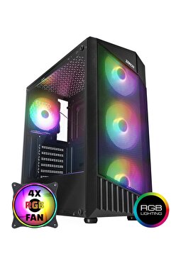 Zeiron Montreal 4x120mm RGB Fanlı Mesh Panel Mid-Tower Gaming Oyuncu Bilgisayar Kasası