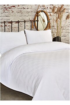 INTER Z Çift Kişilik Beyaz Dama Desenli Pike. Damalı Otel Pikesi 200 X 230