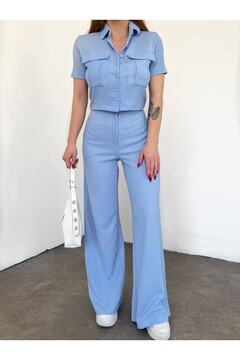 VOLT CLOTHİNG Kadın Düğme Detaylı Kapaklı Pantolonlu Takım
