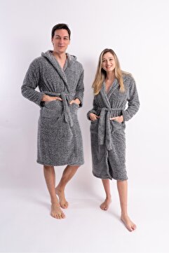 Sweet's Collection Uzun Kapüşonlu Unisex Sabahlık Welsoft Peluş
