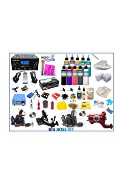 Matrixline Studıo Açanlara Özel 4 Makinalı Çift Adaptörlü 61 Parça Bıg Boss Dövme Makinası Seti Profesyonel