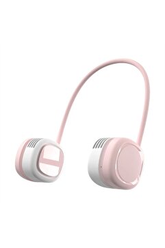 Memo G02 Boyun Askılıklı Mini Fan Taşınabilir Şarjlı Soğutucu Boyun Fanı PEMBE