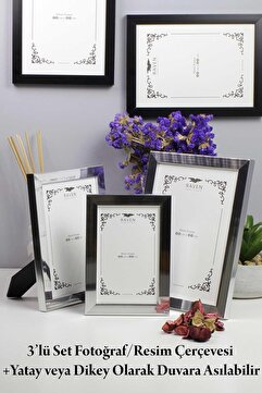 Raven 3'lü Set 10cmx15cm 13cmx18cm 15cmx21cm Resim, Fotoğraf, Belge, Poster, Evrak Çerçe