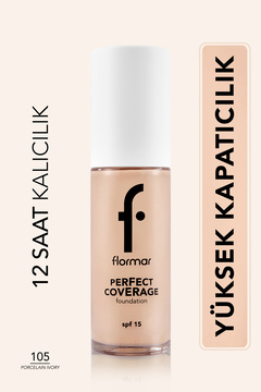 Flormar Perfect Coverage Yüksek Pigmentli & Yarı Parlak Bitişli SPF15 Fondöten