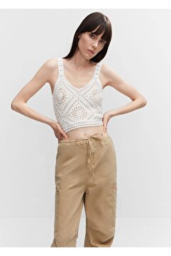 MANGO Kroşe Cropped Bluz