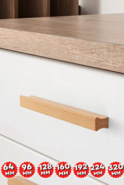 ARTI WOODS Dolap Kulpu, 160 Mm(16 CM), Mutfak Dolap Kulplari, Ahşap Kulp, Cekmece Kulpu, Kulp, Mobilya Kupları