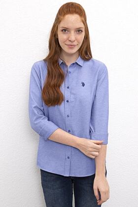 قميص نسائي باللون الأزرق الداكن