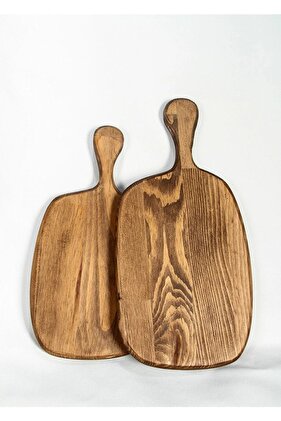 لوح تقطيع خشبي مزخرف مكون من قطعتين