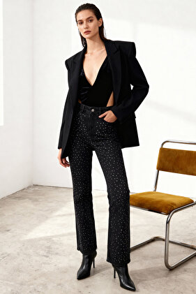 Black Stone High Waist Wide Leg Wide Leg 100% Cotton Non-Stretch Jeans Twoaw23Je00442