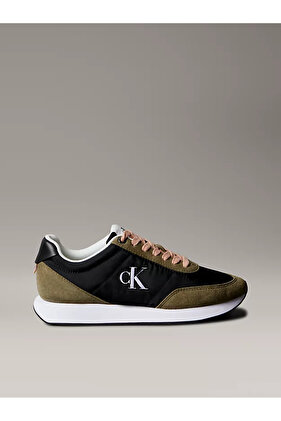 Damskie buty sportowe Calvin Klein w kolorze czarnym/kapary z niską cholewką ze zamszu z logo w stylu retro