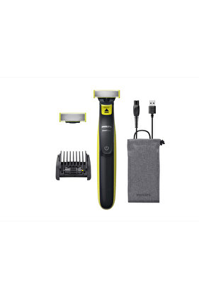 Aparat ras Philips OneBlade QP2724/31, autonomiczny 45 min, 2 lame 360, cu 3 piepteni (1,3,5 mm)