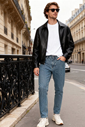 Navy Blue Green Distressed Look 100% Cotton Relax Fit Boyfriend Jeans Denim Pants Tmnaw23Je00043