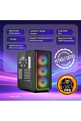 UNLOST X AMD RYZEN 9700X-GIGABYTE RX 9070 XT GAMING OC 16GB- B650-32GB DDR5-1TB SSD-OEM PAKET
