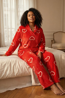 Rotes Herz-Pullover-Winter-Strick-Pyjama-Set TBBAW26AI00016