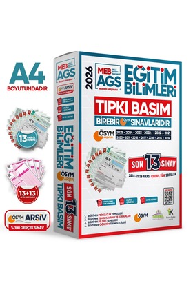 2026 MEB AGS Uyumlu EĞİTİMİN BİLİMLERİ ÖSYM Çıkmış Soru Tıpkı Basım 13lü Deneme Paketi Çözümlü