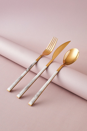 Arete 18 Piece Cutlery Set for 6 Persons Gold