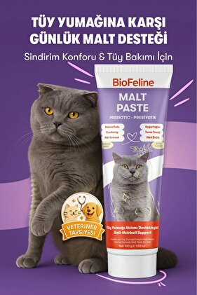 Kedi Maltı 100 g – Tüy Yumağı ve Sindirim Konforu Destekleyici Malt Macunu, Anti-Hairball | Malt Paste | Kedi Vitamini