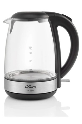 AR3071 Glassy Cam Su Isıtıcısı 1,7 Litre Kapasite 2200W, Siyah