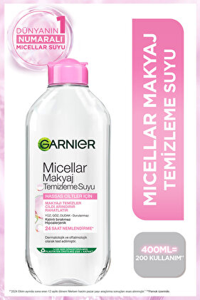 Micellar Makyaj Temizleme Suyu 400ML, 24 Saat Nemlendirme, Hassas Ciltler için