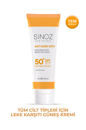 Spf50+ Leke Karşıtı Yüksek Koruyucu Yüz Güneş Kremi Normal Ve Kuru Ciltler İçin 50 ml