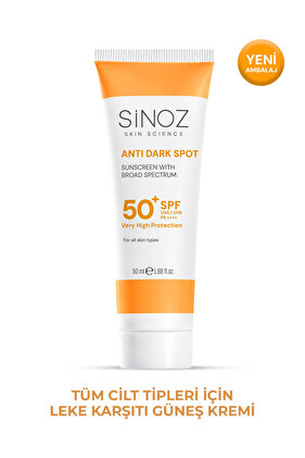 Spf50+ Leke Karşıtı Yüksek Koruyucu Yüz Güneş Kremi Normal Ve Kuru Ciltler İçin 50 ml