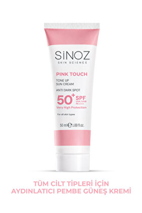 Pink Touch SPF50+ Aydınlatıcı Pembe Yüz Güneş Kremi PA++++ Tüm Ciltler için 50ml