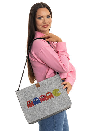 حقيبة لابتوب - حقيبة لباد مطبوعة بيد قابلة للتعديل - بكمن - 37 × 27 × 9 سم