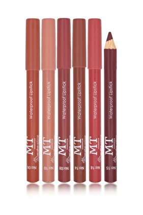 مجموعة أحمر الشفاه الناعمة الملونة غير اللامعة المكونة من 6 قطع 02