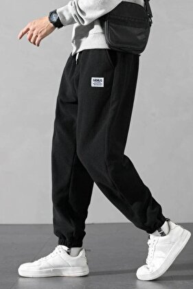 Polar Fabric Oversize černé pánské tepláky Oversize tepláky