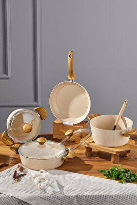 طقم أواني طهي جرانيت 7 قطع من ماكس كوك