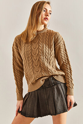 Kadın Desenli Triko Kazak