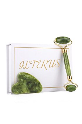 Yeşim Face Ve Yeşim Kalp Gua Sha Masaj Taşı Premium Set
