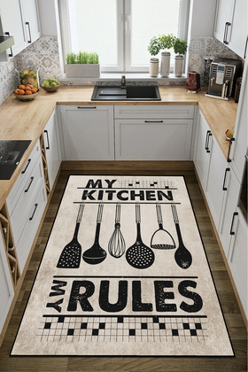 Digital Printed Printed Carpet - Dot/Felt Pattern, Machine Washable Kitchen Carpet