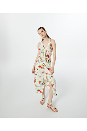 فستان كريمي نسائي