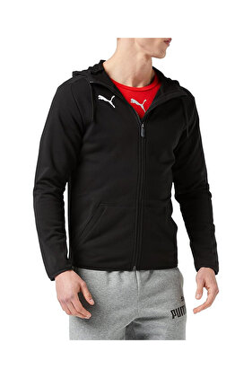 Liga Casual Hoodie Jacket Men's Cotton Zippered Sweatshirt Black