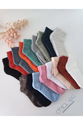 4 Pairs Winter Women's Colorful Reverse Towel Socks Set
